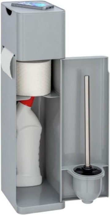 WENKO Stand WC-Garnitur Mod. Imon 6 in 1 Grau matt mit Ablage, 24213100