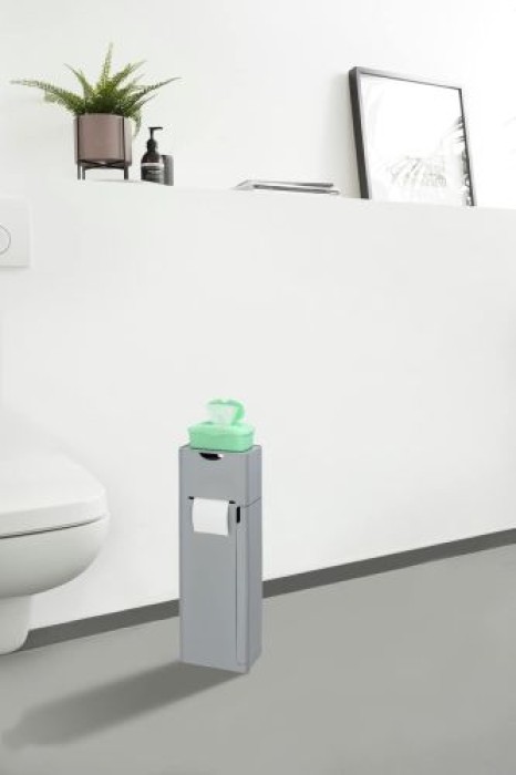 WENKO Stand WC-Garnitur Mod. Imon 6 in 1 Grau matt mit Ablage, 24213100