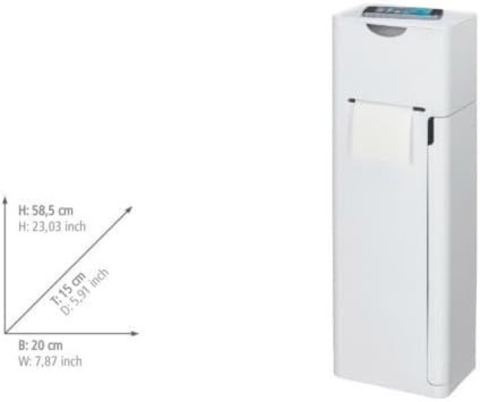 WENKO Stand WC-Garnitur Mod. Imon 6 in 1 Weiß matt, integrierter Toilettenpapierhalter, WC-Bürstenhalter, Ersatzrollenhalter, Stauraumfächer und Ablage,24212100