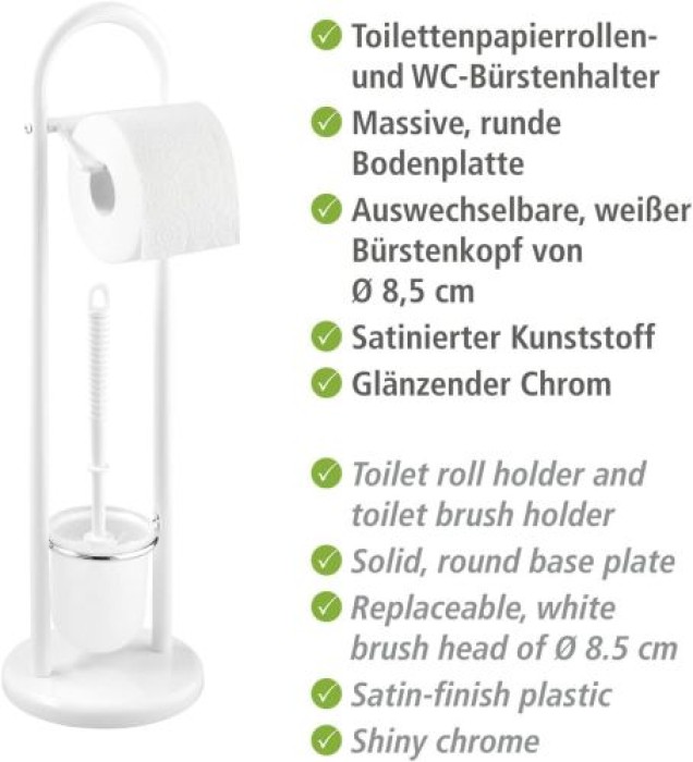 WENKO Stand WC-Garnitur Mod. Siena Weiß aus Stahl, 17092100