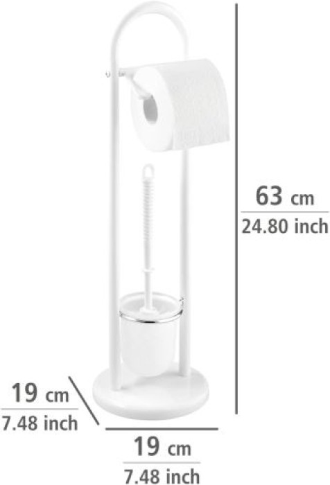 WENKO Stand WC-Garnitur Mod. Siena Weiß aus Stahl, 17092100