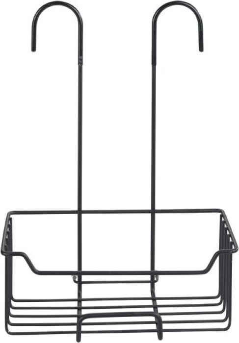 WENKO Thermostat-Dusch-Caddy Milo, rostfreies Edelstahl, Schwarz matt, 24525100