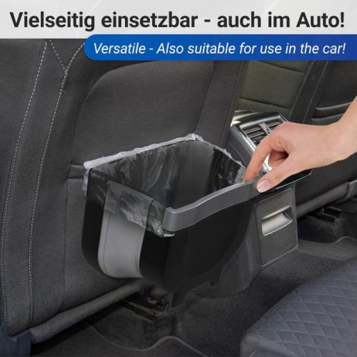 WENKO Tür-Abfalleimer Mod. Fago 5 L Schwarz faltbarer Mülleimer für Küchenabfälle, 55028100