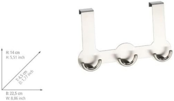 WENKO Türgarderobe Rondo 3 Haken, Edelstahl rostfrei, 4468040100