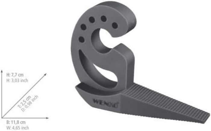 WENKO Türstopper und Fensterstopper Multi-STOP® Anthrazit für Türen, Fenster und Schubladen, 50511100