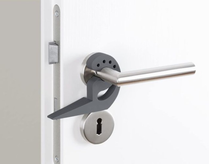 WENKO Türstopper und Fensterstopper Multi-STOP® Anthrazit für Türen, Fenster und Schubladen, 50511100