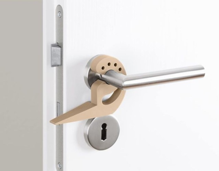 WENKO Türstopper und Fensterstopper Multi-STOP® Beige für Türen, Fenster und Schubladen, 50512100