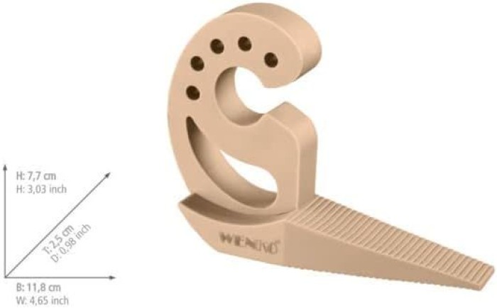WENKO Türstopper und Fensterstopper Multi-STOP® Beige für Türen, Fenster und Schubladen, 50512100