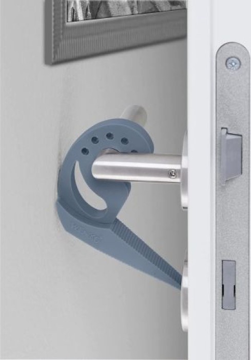 WENKO Türstopper und Fensterstopper Multi-STOP® Blau-Grau für Türen, Fenster und Schubladen, 50513100