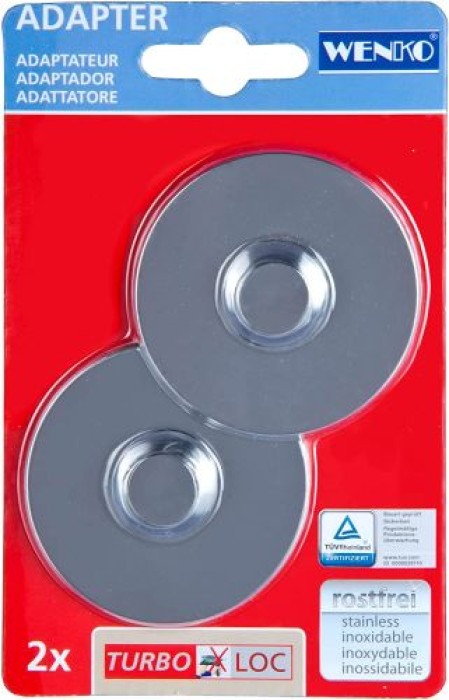 WENKO Turbo-Loc® Adapter Premium/Classic/Style - Befestigen ohne bohren, Kunststoff, 20646100