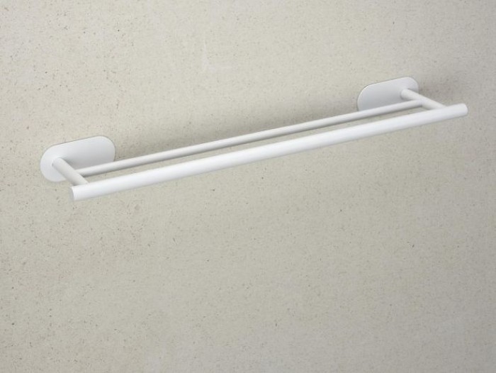 WENKO Turbo-Loc® Badetuchstange Duo Mod. Orea White matt, 60 cm aus rostfreiem Edelstahl, 26005100