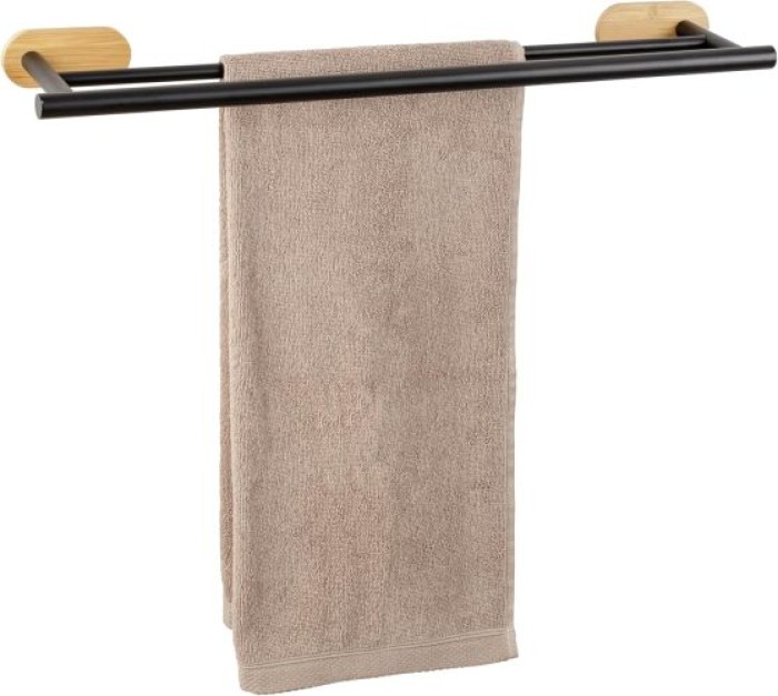 Wenko Turbo-Loc® Badetuchstange Mod. Orea Duo Bamboo Befestigung ohne bohren, 25370100