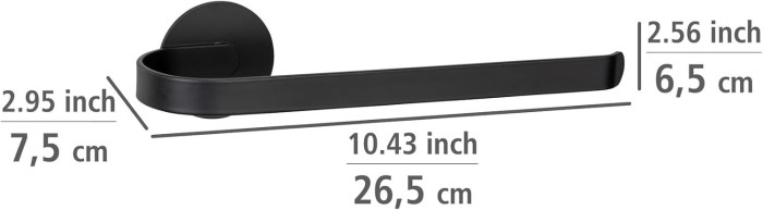 WENKO Turbo-Loc® Handtuchhalter Mod. Bivio Black matt aus Aluminium, 26173100