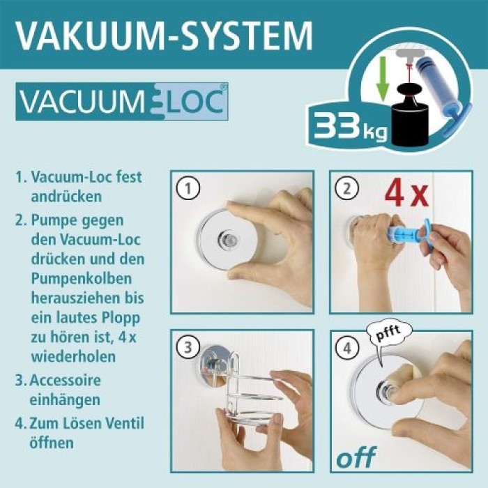 WENKO Vacuum-Loc Eckregal Bari 2 Etagen, Befestigen ohne bohren, 20888100