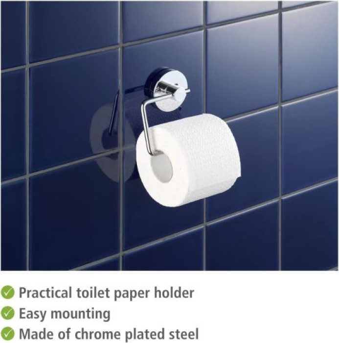WENKO Vacuum-Loc® Toilettenpapierhalter Milazzo Befestigung ohne bohren, 20899100