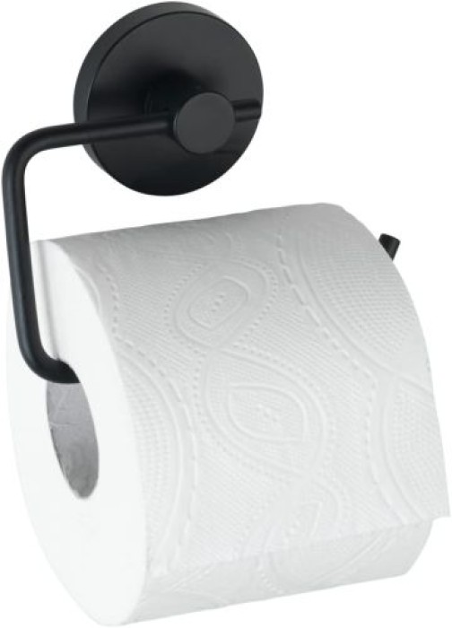 WENKO Vacuum-Loc® Toilettenpapierhalter Milazzo Schwarz WC-Rollenhalter, Befestigen ohne bohren, 24738100