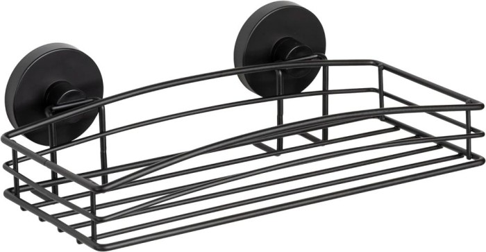 WENKO Vacuum-Loc® Wandablage Schwarz Wandablage, Befestigen ohne bohren, 24732100