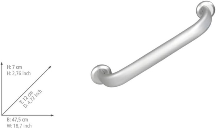 WENKO Wandhaltegriff Secura Premium 43 cm bis 120 kg belastbar, 23738100