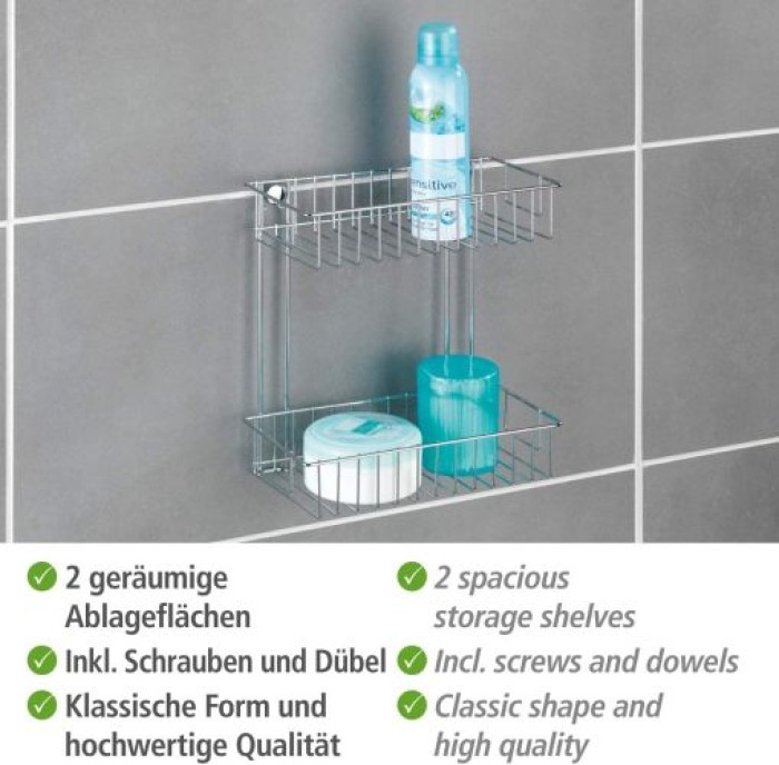 WENKO Wandregal 2 Etagen Classic, Stahl, 20633100
