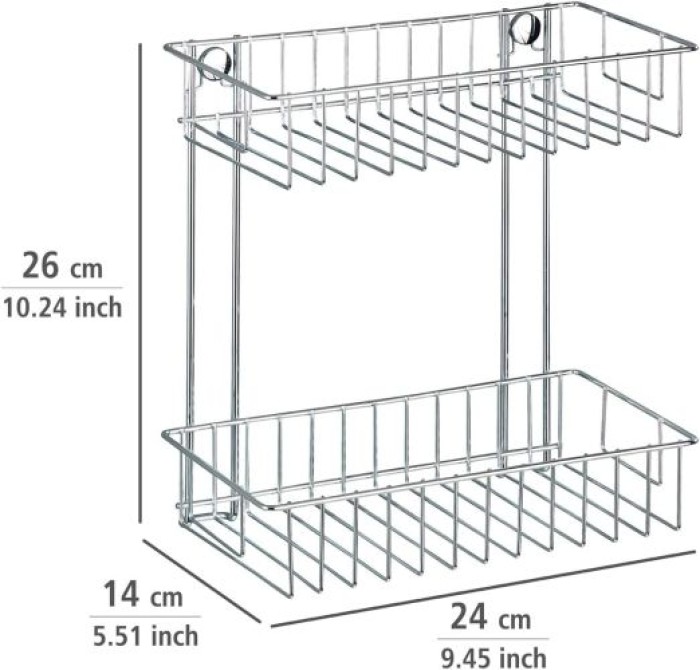 WENKO Wandregal 2 Etagen Classic, Stahl, 20633100