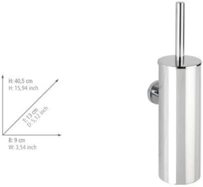 WENKO WC-Garnitur Mod. Bosio gl Edelstahl rostfrei, 9 x 40,5 x 13 cm, 21549100