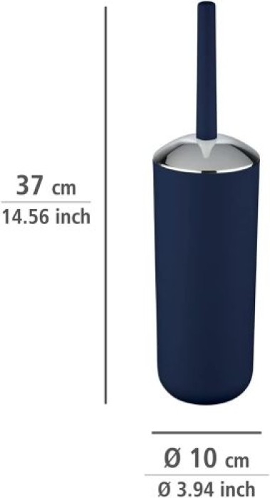 WENKO WC-Garnutur Brasil, Kunststoff, Inklusive Toilettenbürste, Ø 10 x 37 cm, Dunkelblau 22522100