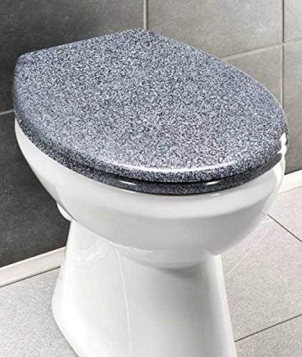 WENKO WC-Sitz Mod. Ottana hygienischer Premium Toilettensitz mit Absenkautomatik in Granitfarbe, 18902100