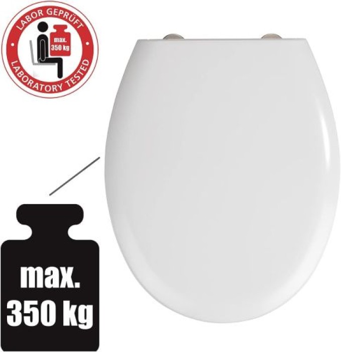 WENKO WC-Sitz Rieti Weiß Duroplast, mit Absenkautomatik, Weiß, 22882100