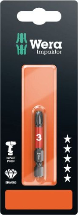 Wera 851/4 IMP DC Impaktor Bits, PH 3 x 50 mm, 05073957001