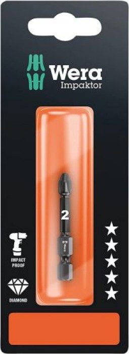 Wera 855/4 IMP DC Impaktor Bits, PZ 2 x 50 mm, 05073961001
