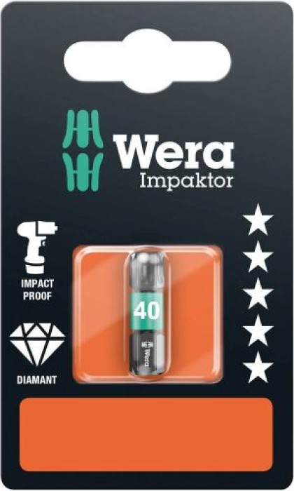 Wera 867/1 IMP DC Impaktor Bits, TX 40 x 25 mm, 05073927001