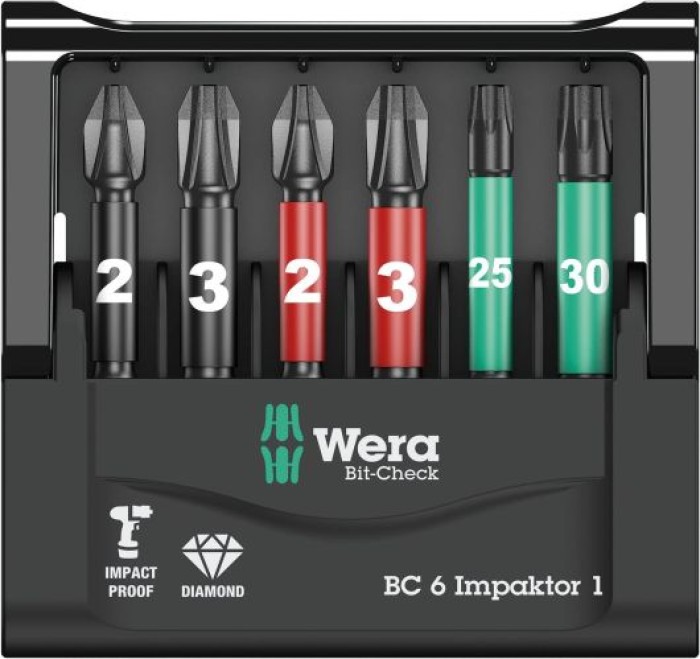 Wera Bit-Sortiment, Bit-Check 6 Impaktor 1 SB, 6-teilig, 05073890001