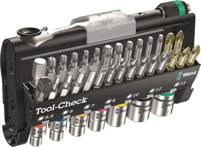 Wera Tool-Check 1 SB, 38-teilig & Ratschenschraubendreher, 1/4 Zoll x 142.0 mm, 05051461001