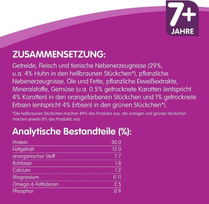 Whiskas 7+ Senior Trockenfutter mit Huhn, 1.9 kg, 325675