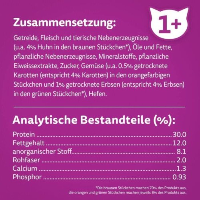 WHISKAS Trockenfutter mit Huhn, ab 1 Jahr, 7kg, 327228