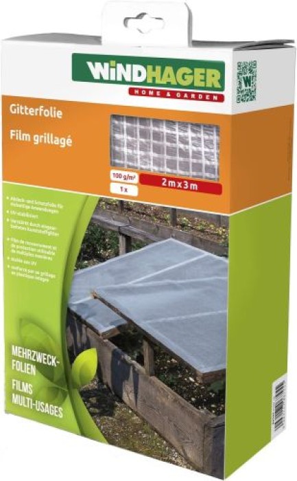 Windhager Gitterfolie, Transparent, 100 g/m², 3 x 2 m, 6745