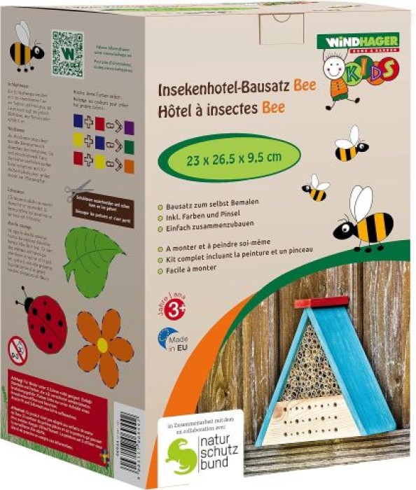 Windhager Insektenhotel BEE, inklusive Farbset zum Bemalen, 06944