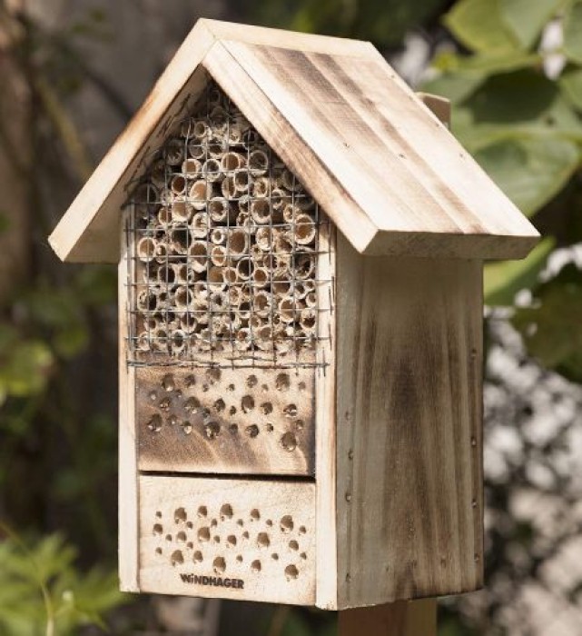 Windhager Insektenhotel ZUR POST, Insektenhaus Nistplatz Brutplatz, aus Massivholz, braun, 06971
