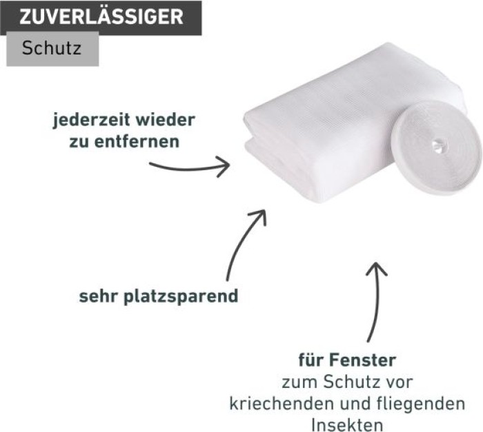 Windhager Insektenschutz, inkl. Montage-Klettband, Anthrazit, 150 x 180 cm, 03479