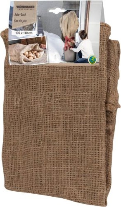 Windhager Jute Sack Jute-Beutel Stoff-Beutel Winterschutz, 100 x 110 cm, 06389