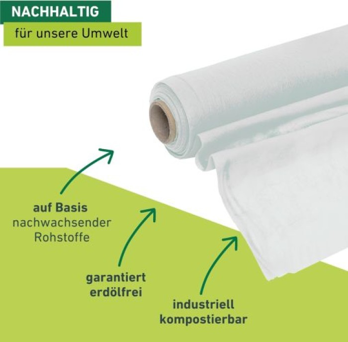 Windhager ÖKO-Wachstumsvlies, steigert den Ernte-Ertrag, 18 g/m², 5 x 1,5 m, weiß,  6717
