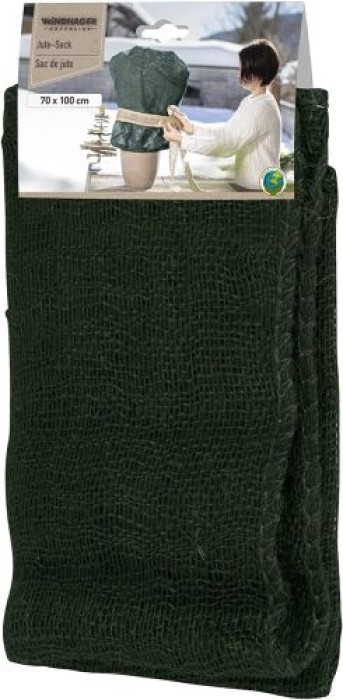 Windhager ÖKO, Jute, Stoff, Kartoffel-Sack, Deko-Beutel, Multifunktionaler Jutesack, Winterschutz für Topf-und Kübelpflanzen, grün, 70 x 100cm, 06071 06071