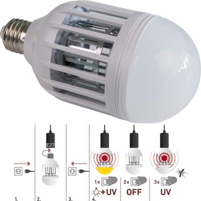 Windhager Lichtfalle-Leuchtmittel 2in1, Insektenvernichter mit integrierter LED Lampe,  03519