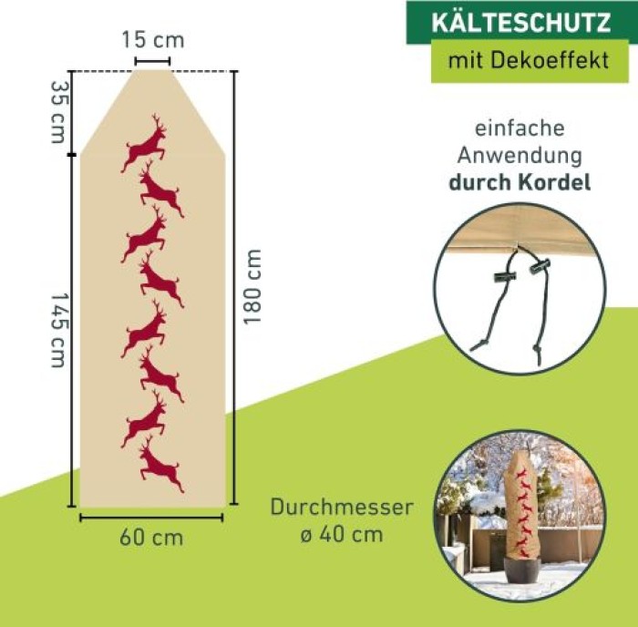 Windhager Winter-Deko-Vlieshaube Protect L, 0,6 x 1,8m, 06839