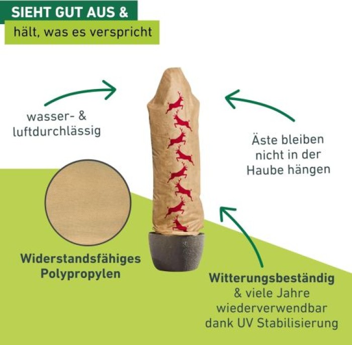 Windhager Winter-Deko-Vlieshaube Protect L, 0,6 x 1,8m, 06839