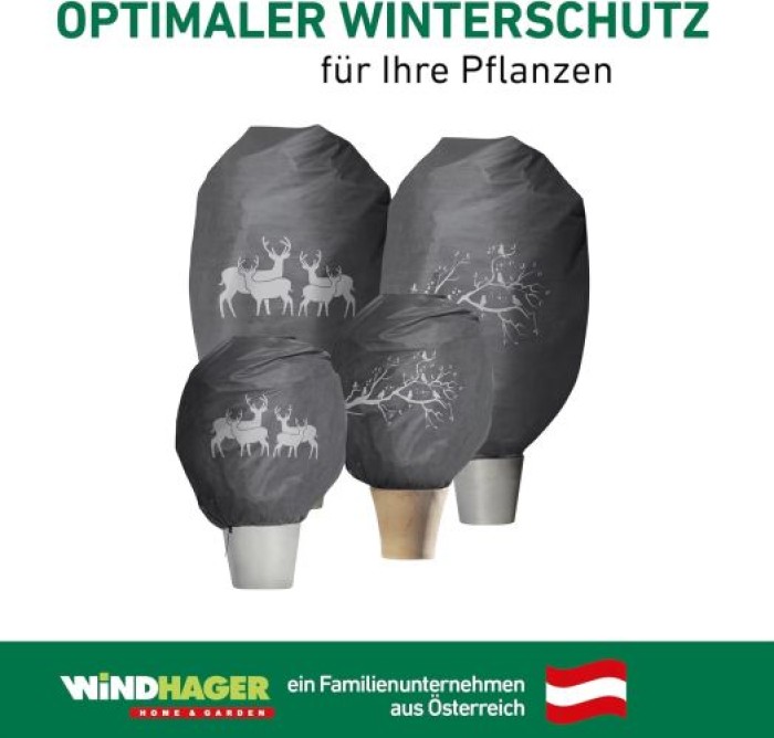 Windhager Winter-Deko-Vlieshaube Protect XL, Kälteschutz,1,1 x 1,1 m, anthrazit, 07398