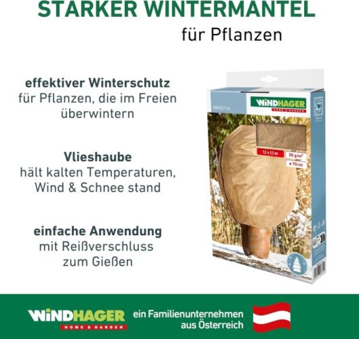 Windhager Winter-Vlieshaube PROTECT, 1,1 x 1,1 m, beige, 06832