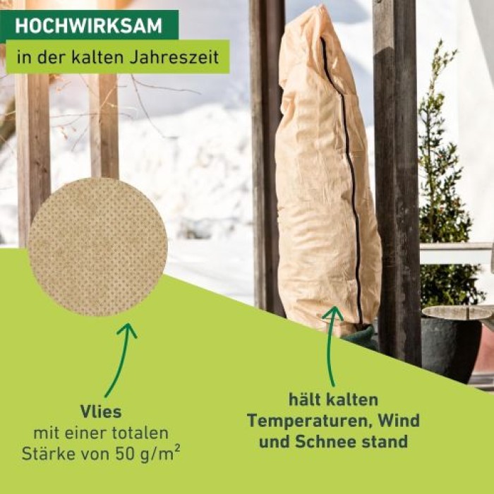Windhager Winter-Vlieshaube Protect L, Kälteschutz, 0,6 x 1,8 m, 06819