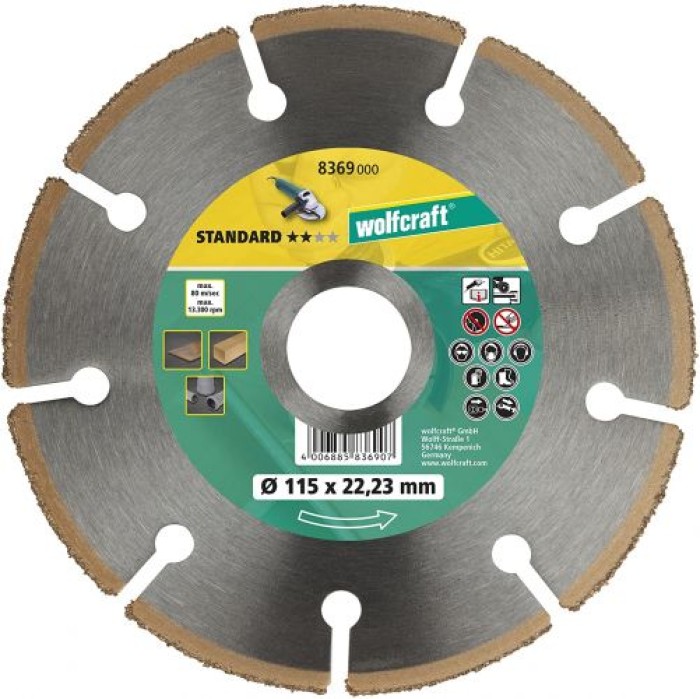 Wolfcraft 8369000 HM-Trennscheibe Standard D 115 x 22.23 mm 8369000