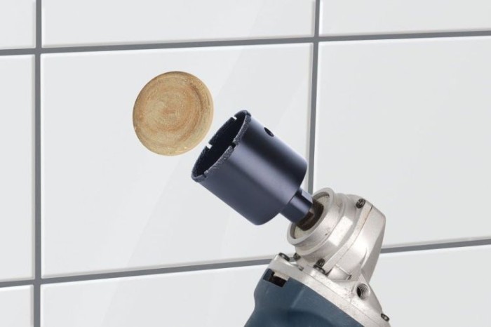 wolfcraft Bohrkrone, diamantbestreut „Ceramic“, für Winkelschleifer, Arbeitsdurchmesser 40 mm, 5944000